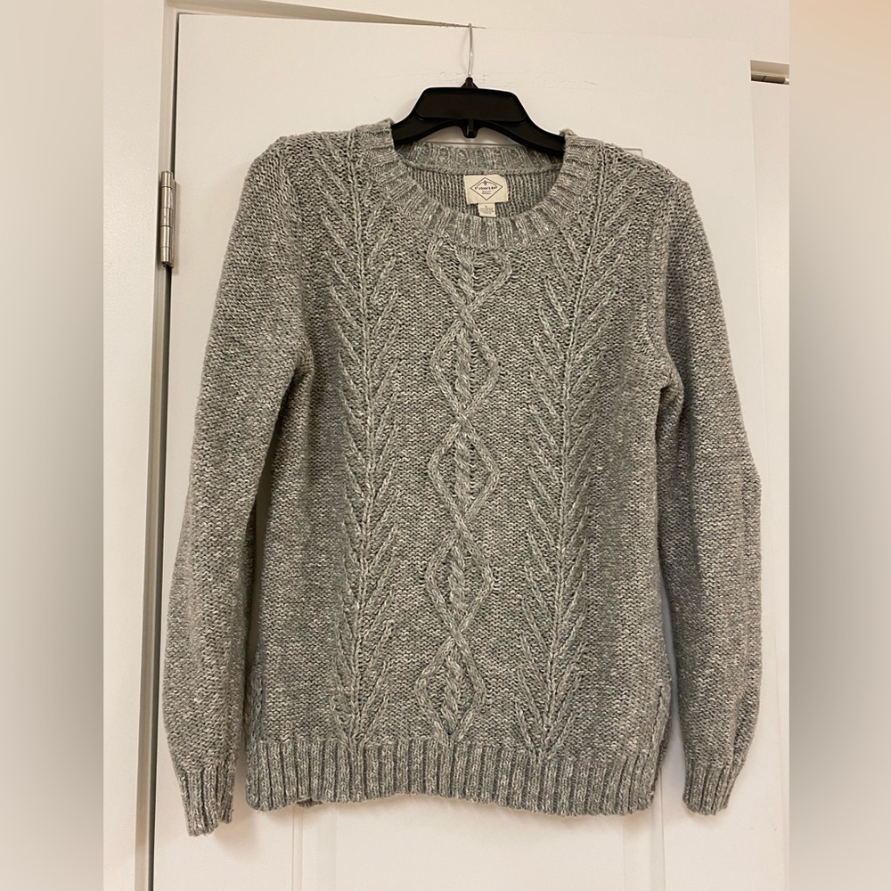 St. John’s Bay Woman’s, Size L, Gray mingled round neck sweater